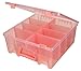 ArtBin 6990AG Super Satchel Double Deep, Portable Art & Craft Organizer with Handle, [1] Plastic Storage Case, Translucent Coral