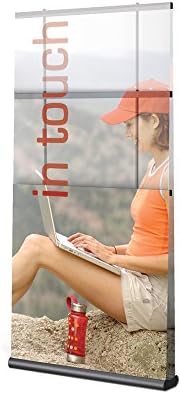 Testrite Visual Office Tradeshow Display Mercury Retractable Banner Stand Ry3 Banner Stand 24" Single Sided, Black W/ Hard Case