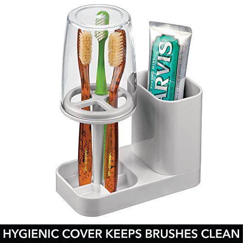 mDesign Modern Plastic Bathroom Vanity Countertop Toothpaste