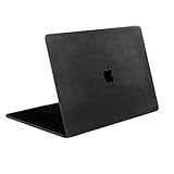 SOJITEK Black Leather Texture 4-in-1, Full-Size 360° Protector Skin Decals Sticker MacBook Pro 15 Inch (2016 to 2019 Model, with & w/o Touch Bar & ID) A1707 A1900 Black Keyboard Cover