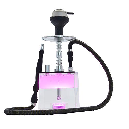 Hookah Set Micro Modern Acrylic Cube Hookah with Heat Management System Silicone Hookah Bowl