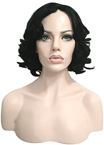 Sif Kinky Curly Hair Wigs for Black Women Fluffy Wavy Black Synthetic Wig Natural Looking Heat Resistant Wigs with Free Wig Cap sw5004