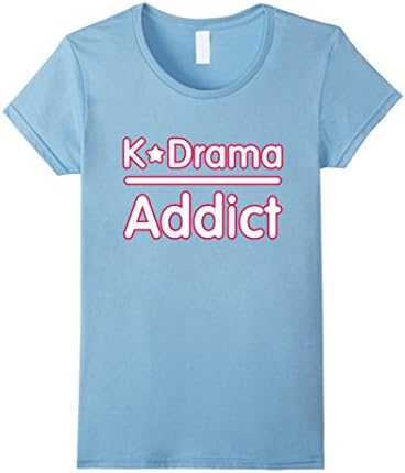 Women's K-Drama Addict T-shirt Medium Baby Blue