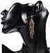 Eternity J. Women Vintage Retro Ethnic Drop Bohemian Dangle Earring Lolita Antique Bead Tassel Earrings (Red)