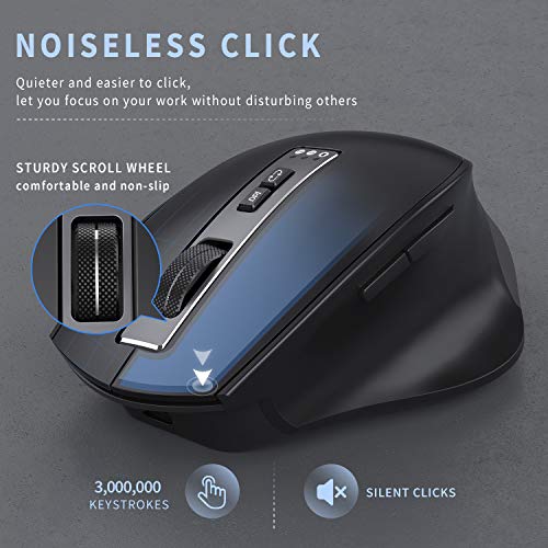 Jelly Comb MS040 MultiDevice Ergonomic Mouse, (BT4.0+BT4.0+2.4G