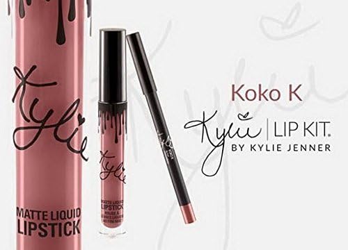 Kylie Jenner Matte Liquid Lipstick &amp; Lip Liner Makeup Lip Kit Set (KOKO K) by Kylie Jenne