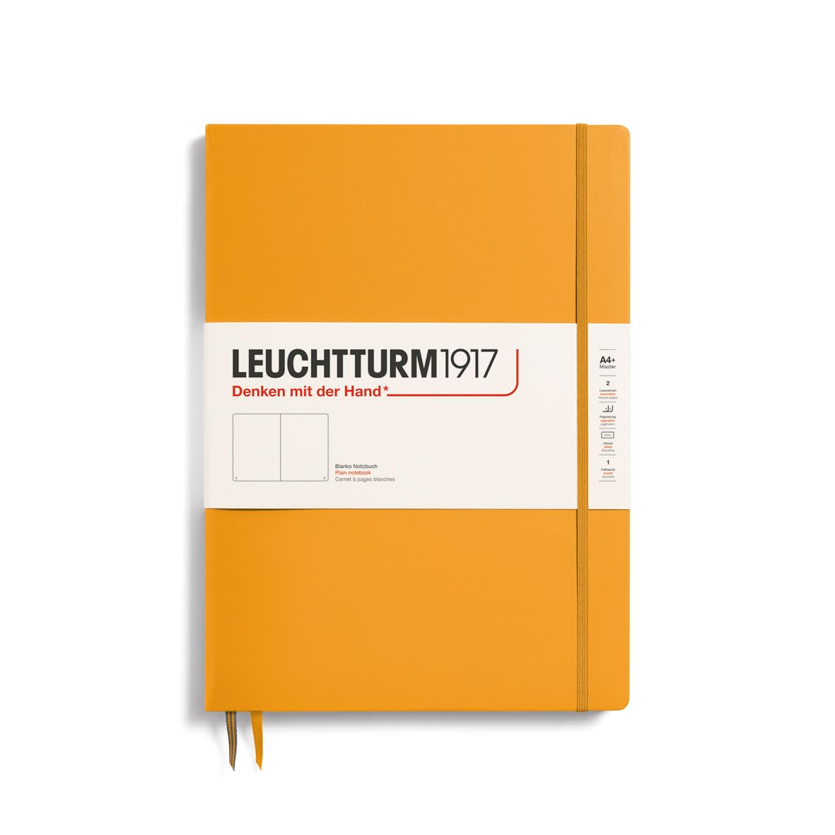 LEUCHTTURM1917 368141 Notebook Master Slim (A4+), Hardcover, 123 Numbered Pages, Rising Sun, Plain