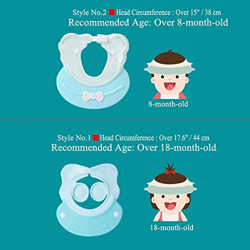 Baby Shampoo Shower Cap Hat,Adjustable NEW Designed Soft Silicone for Baby Infants and children Bathing Protect Eyes Ears(Recommended Over 18-month-old) - Thumbnail 2