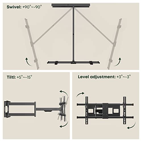 Long Arm TV Wall Mount, TV Mount Extension Full Motion Wall Bracket