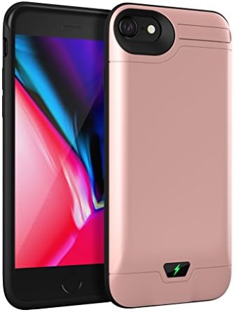 8000mAh iPhone 6 Plus / 6S Plus Battery Case,AUYOO Extended Rechargeable Backup Charging Case Protective Power Bank with Kickstand for iPhone 6+ / 6S+(5.5Inch)- Rose Gold