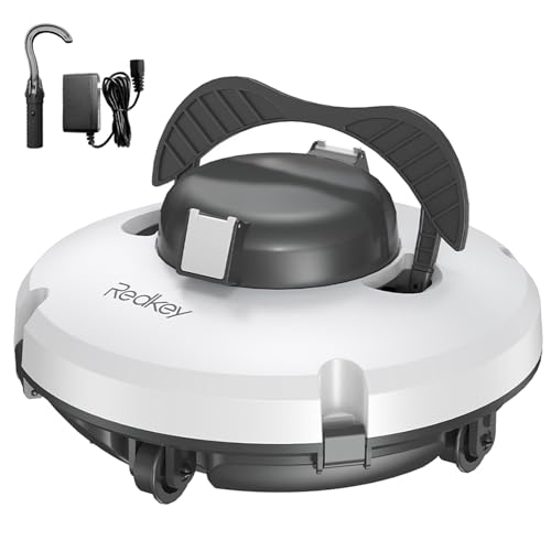 Redkey S100 Pool Robots, 130 Minutes Cleaning, Overcomes 18° Incline, Dual Drive Battery, Automatic Parking, Robot Pools Above Ground for 100 m² Swimming Pool