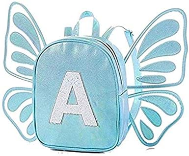 Justice Girls Blue Butterfly Mini Backpack Initial Letter (C)
