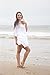 Women's Bikini Cover Up Tunic Caftan Beachwear with Lace Trim,White