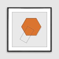 Framed Canvas Wall Art Geometric Building Canvas Prints Home Artwork Decoration for Living Room,Bedroom - 16x16 inches