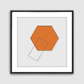 Framed Canvas Wall Art Geometric Building Canvas Prints Home Artwork Decoration for Living Room,Bedroom - 16x16 inches