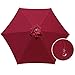 Patiorama 7.5 FT Patio Market Umbrella, Outdoor Table Umbrella, Portable Sun Umbrella, 6 Rids, w/Push Button Tilt, Crank, Polyester Canopy for Garden, Poolside, Lawn, Deck, Backyard (Dark Red)