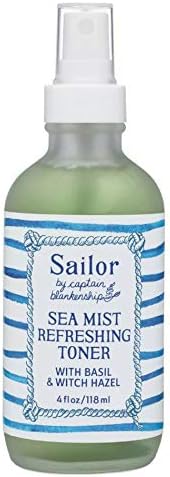 Sailor Sea Mist Refreshing Toner 4 Fl. Oz! Naturally Astringent Organic With Basil And Witch Hazel! Vegan, Cruelty Free And Paraben Free! Choose From Toner, Serum, Moisturizer Or Cleanser! (Toner)