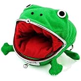 VIUJUH Anime Frog Coin Purse, Plush Cosplay Wallet for Party Gift (Frog) | Soft Plush Anime Coin Purse, Cute Cosplay Wallet with Clasp for Halloween Birthday Gift, Holds Coins Keys Lipstick Daily Use