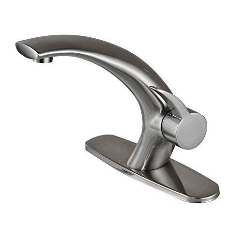 Rozon Single Hole Bathroom Basin Faucet Vanity Sink Mixer Tap with 8-inch Cover Plate Brushed Nickel