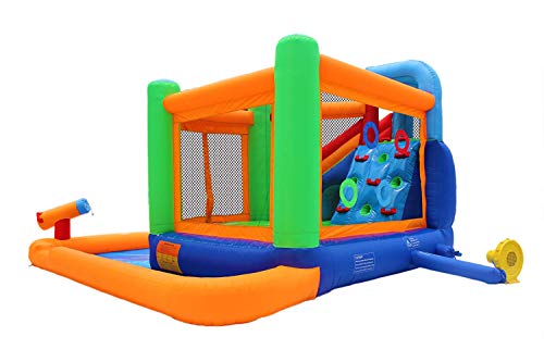 RETRO JUMP Inflatable Bounce Castle Waterpark Combo Kids Water Slide Jumper with Blower Moon Bounce for Party