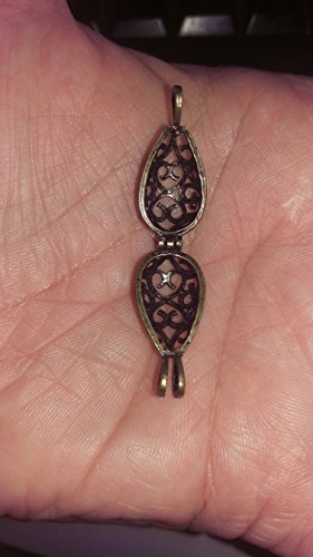 Bronze Teardrop Caged Diffuser Pendant w/ Sterling Silver Snake Necklace
