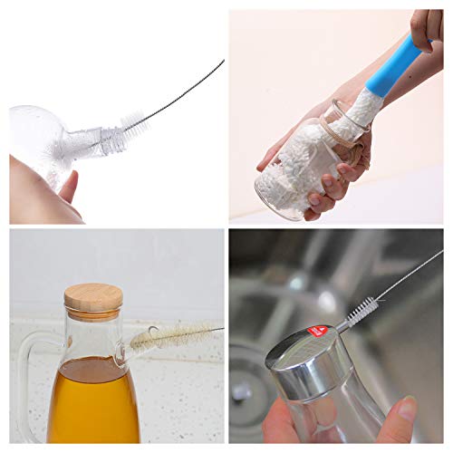 Multipurpose Bottle Brush Set, SEFONE 22 Pcs Stainless Steel Cleaning Brush Cleaner for Washing Cup Mug Straw Brewing Wine Beer Bottle Newborn Feeding Tube Bonus with 1 Pcs Microfiber Cloth - Thumbnail 2