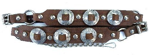 Western Boots Boot Chains Brown Leather with 3 1" Conchos NP