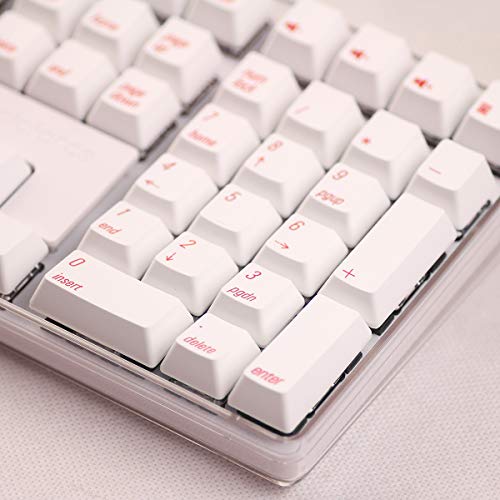 Qisan Mechanical Gaming Keyboard 100% Full Size 108 Keys Crystal Case GATERON Brown Switch PBT Dye-subbed Keycaps Red Font with White Backlight Magicforce - Thumbnail 4
