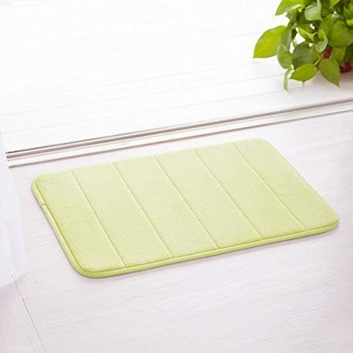 Drhob 2Pcs 17"x 24" Sage Green Non Slip Coral Velvet Bathmat Absorbent Bath Rugs Memory Foam Bath Mats with Anti-Skid Bottom
