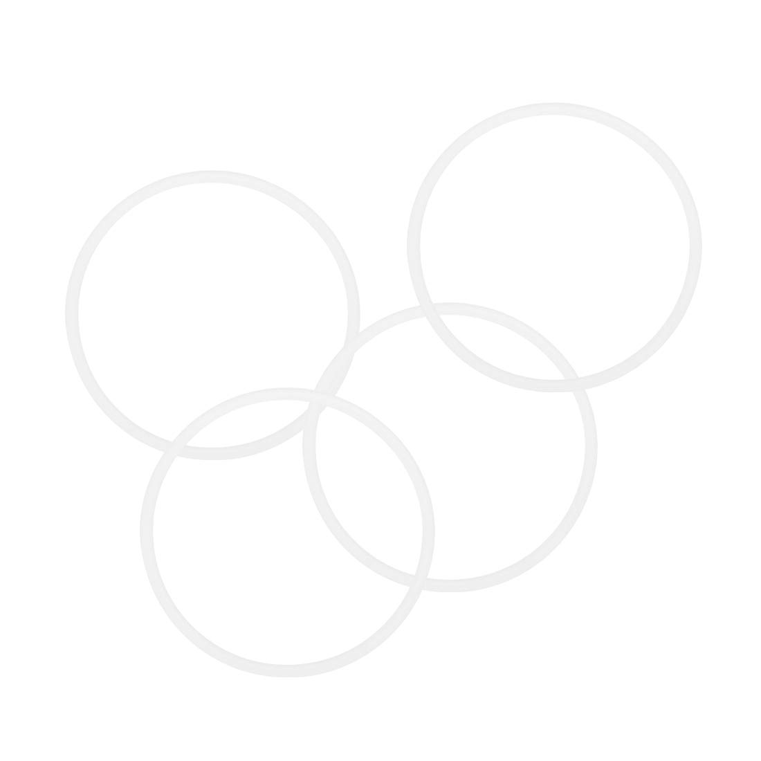 Sourcingmap Silicone O-Rings, 45mm OD 41mm ID 2mm Width VMQ Seal Gasket for Compressor Valves Pipe Repair, White, Pack of 4