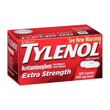 TYLENOL ACETAMINOPHEN, EXTRA STRENGTH, 500 MG, 100 COUNT