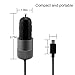 i-SUPERSIM USB Car Charger with Android Charging Line, Quick-Charging, QC 2.0 USB Port for iOS Android Mobile Devices, Black