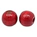Housweety 200PCs Red Dyed Round Wood Beads 12mmx11mm