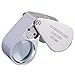 30X Full Metal Illuminated Jewelry Loop Magnifier,XYK Pocket Folding Magnifying Glass Jewelers Eye Loupe with LED Light(Jewlers Identifying Type Lupe)