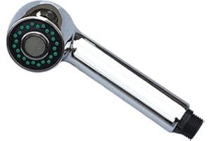 Pull-Out Kitchen Faucet Shower Head Two-Speed Bubble and Rain Function G1/2 Thread ABS Silver 17cm for Sink Vegetable Basin R