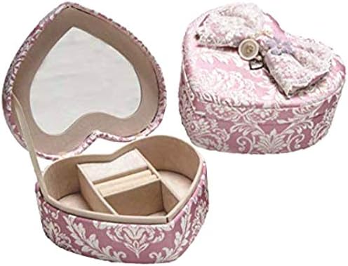 Gifts Keep Safe Jewellery Organiser Box with Creative Mirror to Organize Girl Accessories (Pink). Gift for Wife Girlfriend mom Sister Women Girl.Gift for Birthday,Valentine,Anniversary