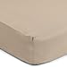 Sealy Therma-Fresh Cooling Moisture Wicking Fitted Crib Sheet - Hypoallergenic, Temperature Responsive & Moisture Wicking Fabric, Deep Fitted Stretch Skirt 52”x28” (Mocha Beige)