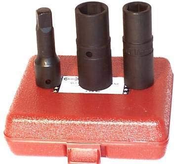 (Best tools) 3pc 1/2" DR. Flip Lug Nut Impact Socket Set METRIC/SAE Mag Wheel Thin Wall DRIVE