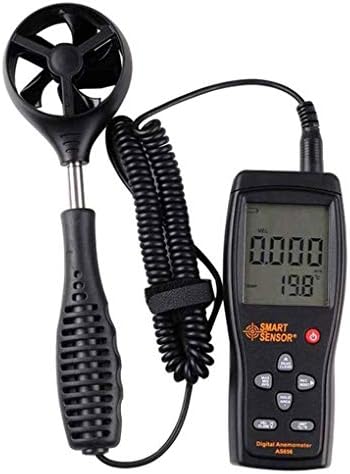 fgghfgrtgtg SMART SENSOR Smart Sensor AS856 Digital Air-flow Anemometer Wind Speed Meter Range 0.3-45M/S Temperature Measuring Windmeter