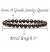 Amandastone Brown Smoky Quartz Crystal 6mm Round Beads Stretch Bracelet 7 Inch