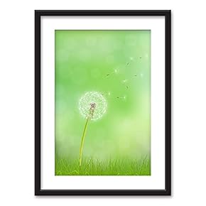 Black Paper Framed Canvas Wall Art for Living Room, Bedroom Dandelions Canvas Prints for Home Decoration Ready to Hanging - 23x31 inches