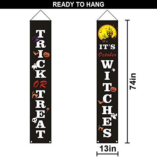 Motiloo Halloween Door Decorations Halloween Porch Banner Halloween Hanging Signs Halloween Spooky Decorations for Home Front Doors Walls Porch Party