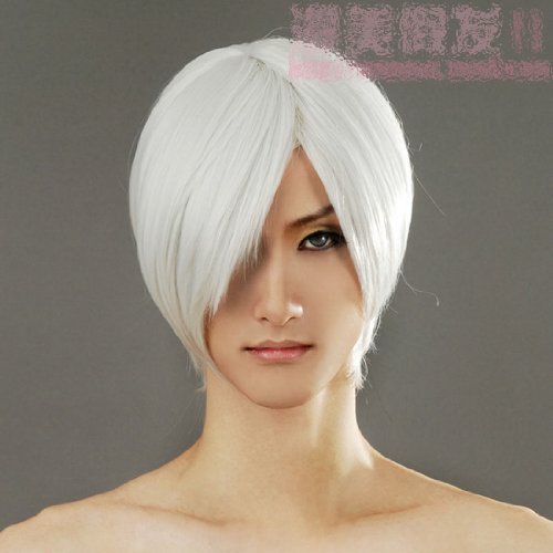 Short White Straight Cosplay Wig Rugby Wig Silver White Silver White Short Hair Ichigo Cosplay Wig Devil May Cry Wigs