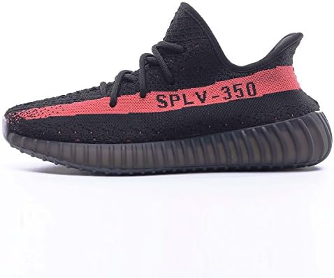 iFitness Womens Shoes Mens Sneakers Yeezy Boost 350 V2, Breathable Lightweight Training Athletic Running Sneakers (Women US 7 B(M) Size=38 EU, Black-Red)