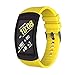 NotoCity Compatible Samsung Gear Fit2 Pro Band Silicone Watch Strap (Yellow, Small)