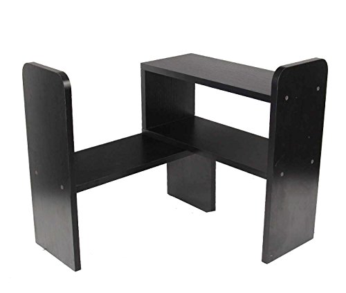 PAG Desk Organizer Desktop Shelf Adjustable Countertop Bookshelf Small Table Shelves Book Organizer Office Organization for Desk, Black