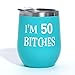 I'm 50 | 12 Ounce Stainless Steel Insulated Wine Tumbler Sippy Cup with Lid | Birthday Idea | Turning 50