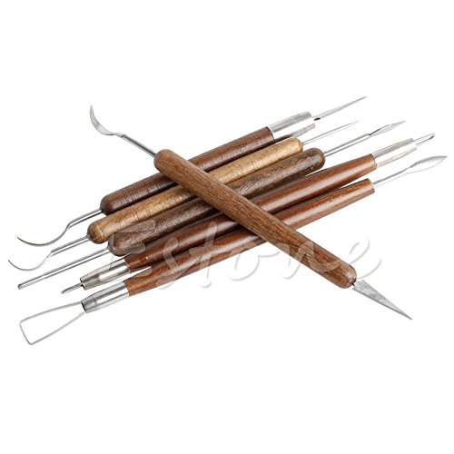 Kangnice 6pcs Clay Sculpting Set Wax Carving Pottery Tools Shapers Polymer Modeling