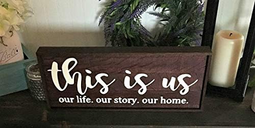 PEWoodenSign Penelope This is us Our Life Our Story Our Home Framed Wood Sign Wall Hanging Home Decor Couples Gift Wedding Gift