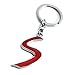 iJDMTOY Chrome Polished Ally Metal Red S Sport Key Chain Ring Keychain for Mini Cooper R50 R52 R53 R54 R56 R57 R58 R59 R60 R61 F54 F56 F60, etc